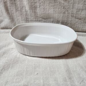 Corning Ware French White Oval Stoneware Casserole F-2-B, 2.8 Liter, No Lid
